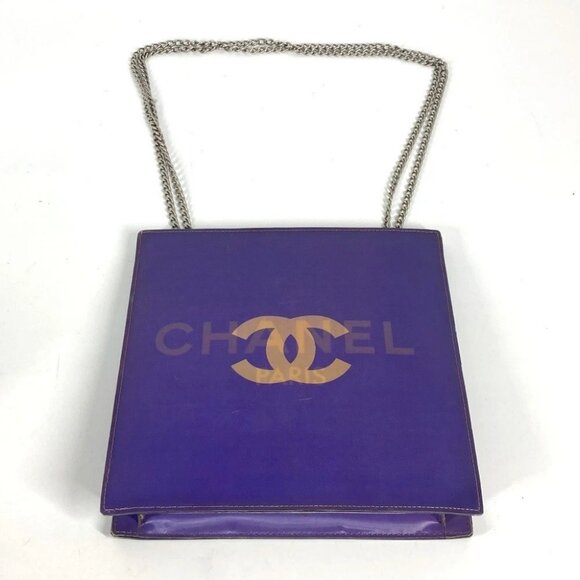 CHANEL hologram CC CC Mark Double Chain Shoulder Bag PVC/Leather purple - Picture 8 of 15